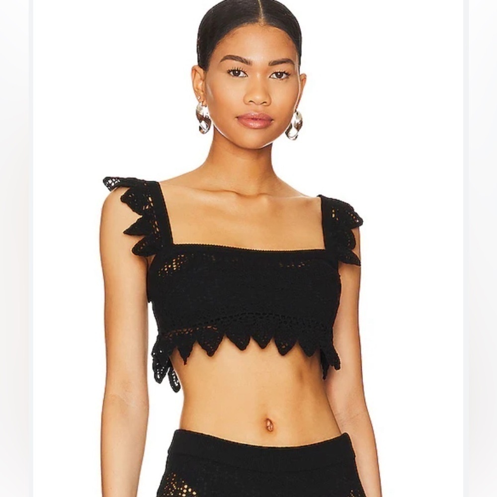 MAJORELLE Karenza Pointelle Crop Top - Picture 1 of 6